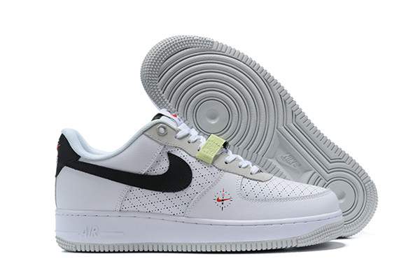 Women's Air Force 1 Low Top White/Black Shoes 085